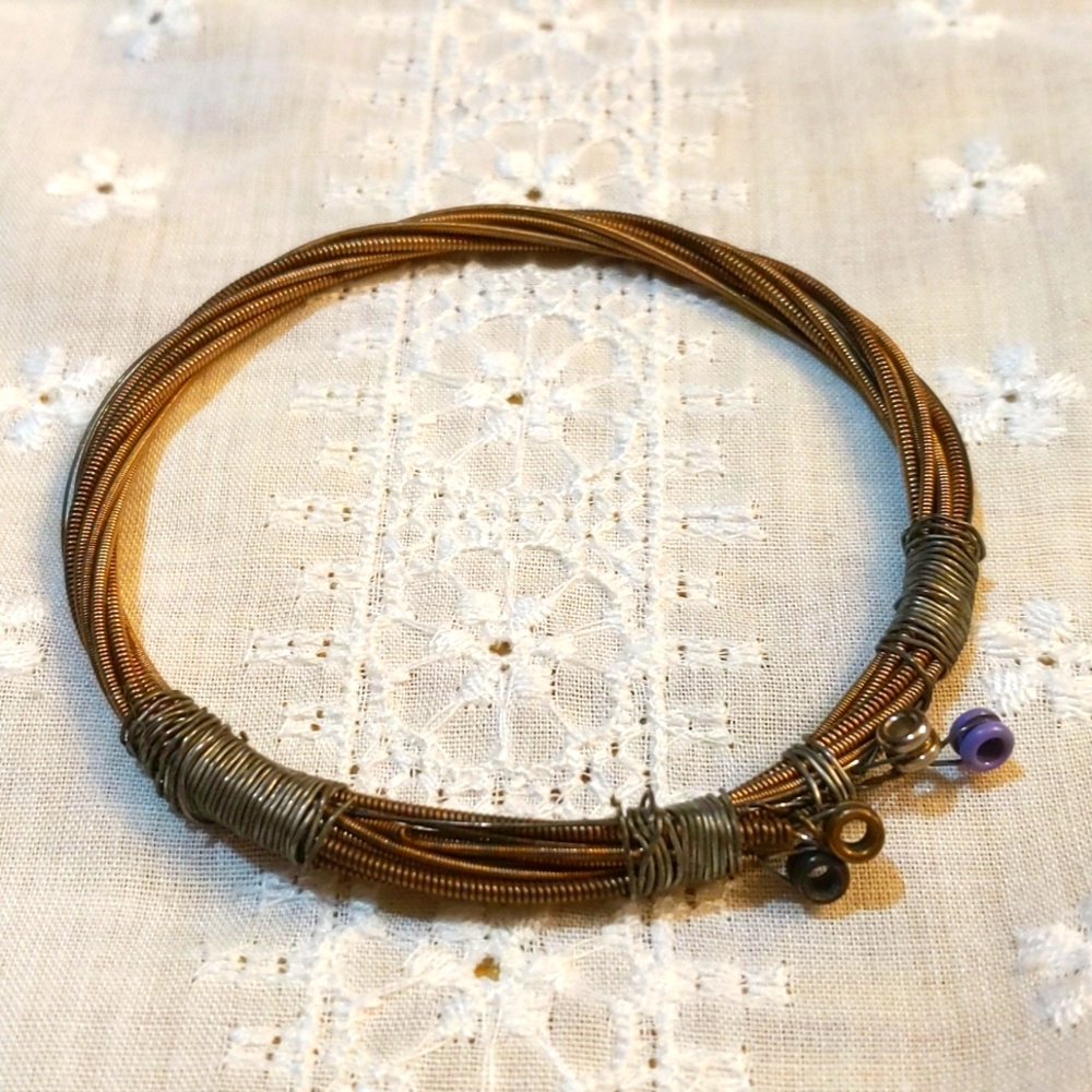 Authentic guitar string bracelet handmade
